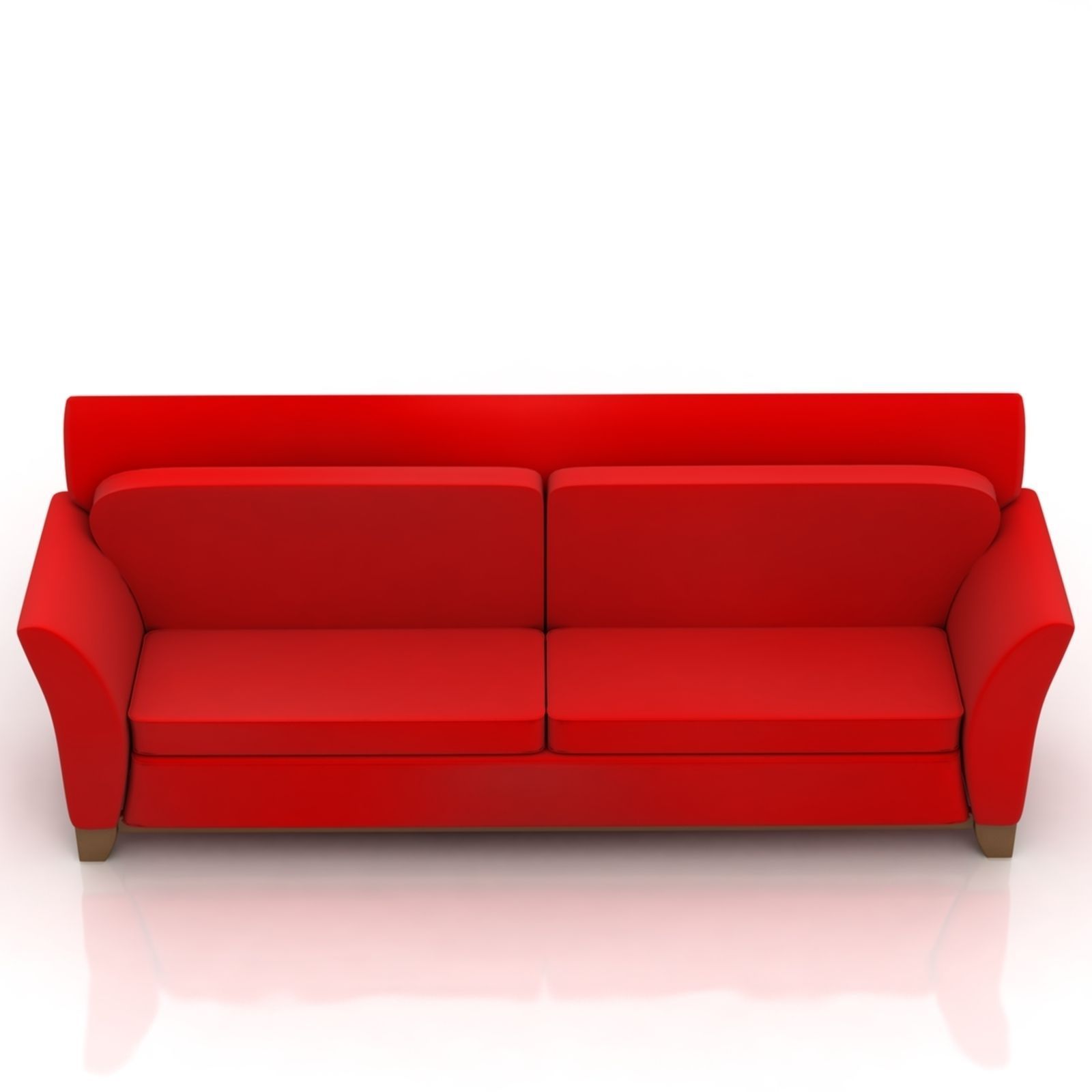 Red Sofa 3D model_2