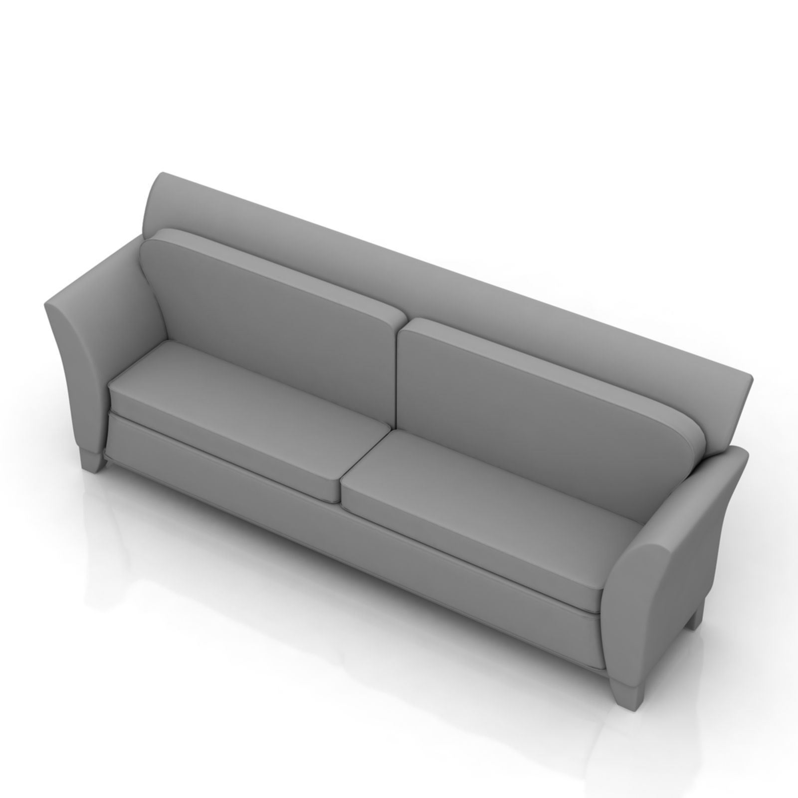 Red Sofa 3D model_3
