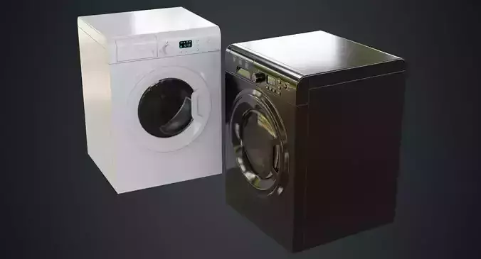 Washing Machine 1A Low-poly 3D model