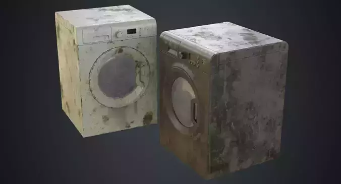 Washing Machine 1B Low-poly 3D model