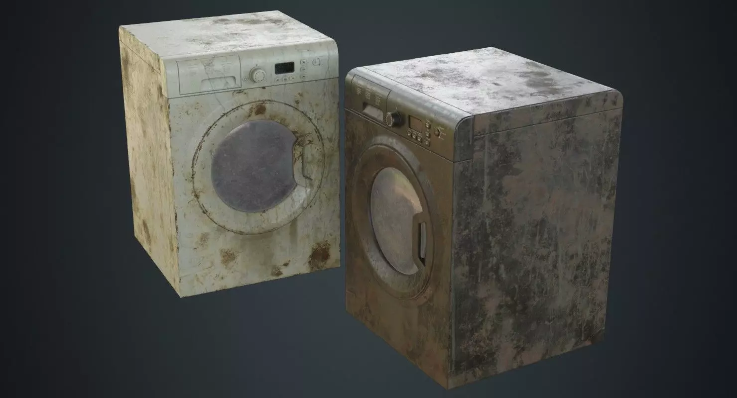 Washing Machine 1B Low-poly 3D model_0