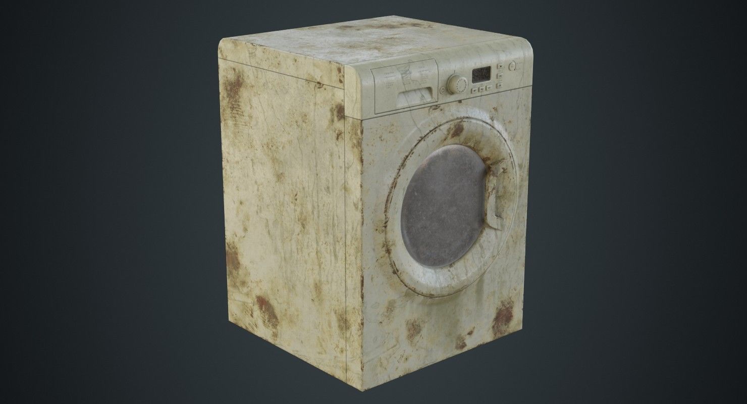 Washing Machine 1B Low-poly 3D model_4