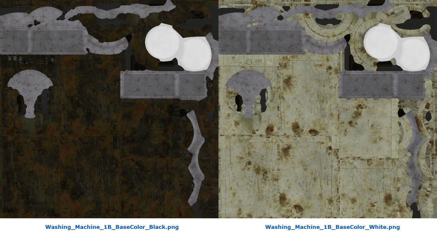 Washing Machine 1B Low-poly 3D model_11