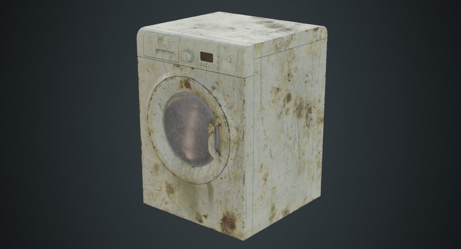 Washing Machine 1B Low-poly 3D model_3