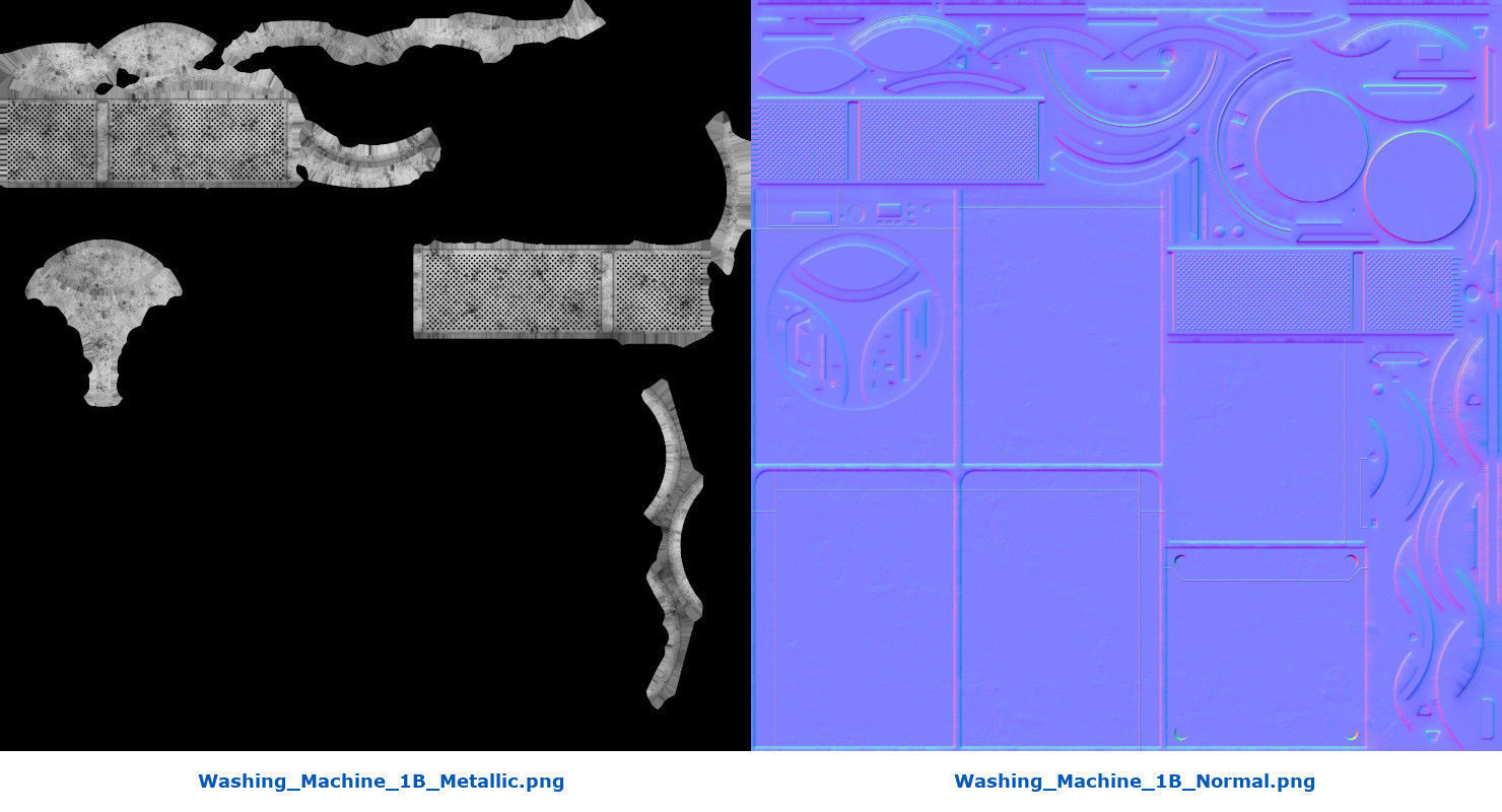 Washing Machine 1B Low-poly 3D model_12