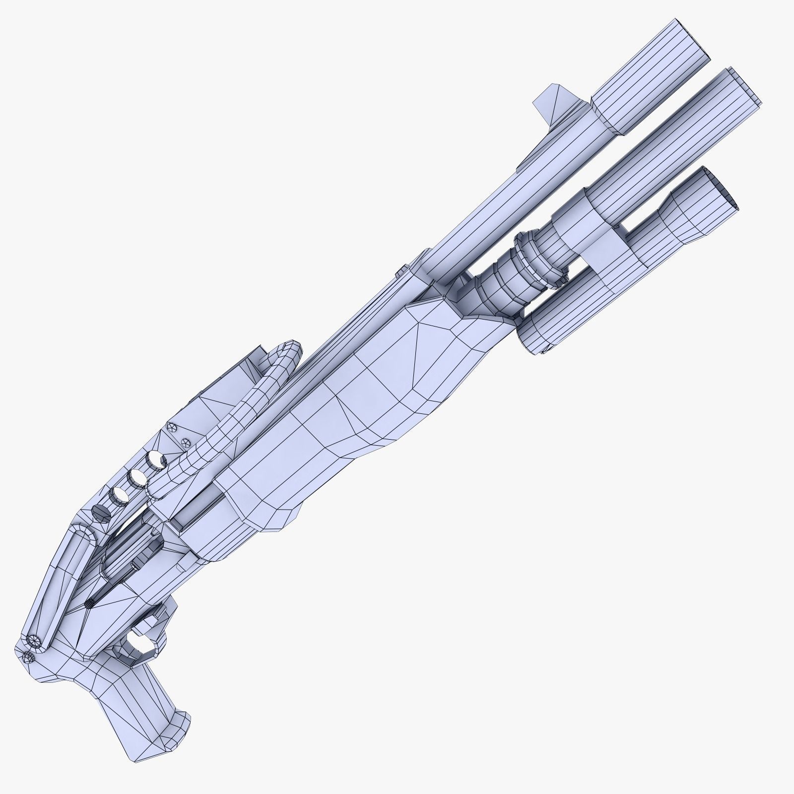 Spas 12 Shotgun 2 Low-poly 3D model_4