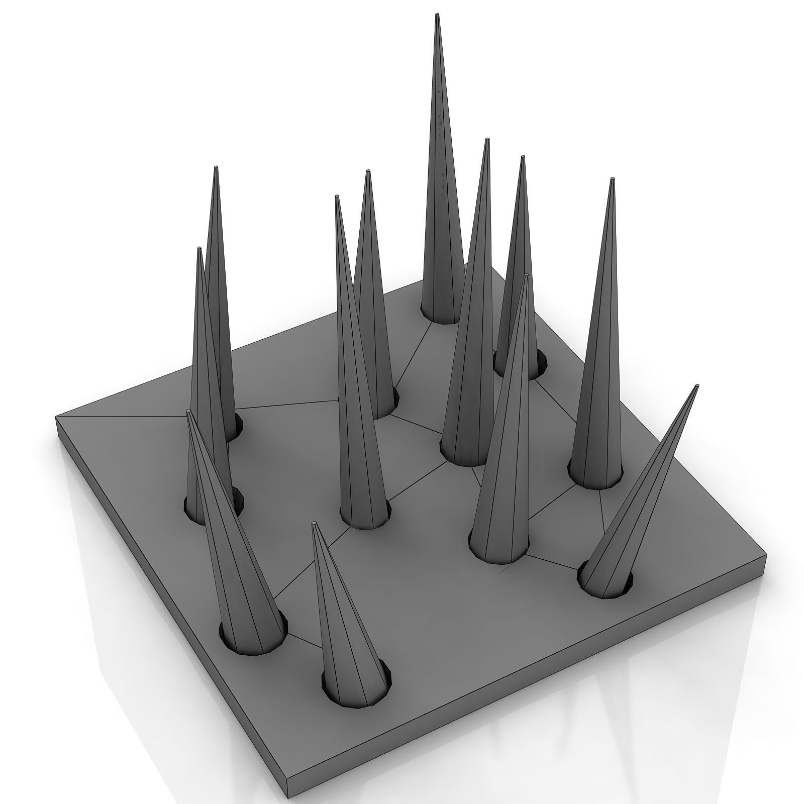 Spike Trap Animated low poly Low-poly 3D model_4