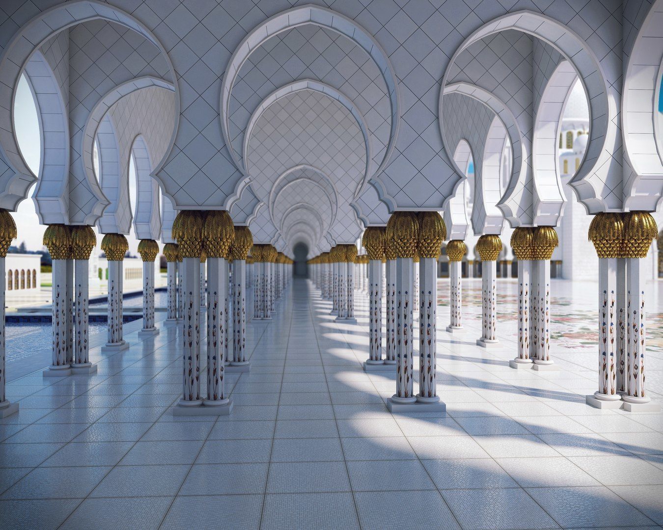 sheik Zayed mosque 3D model_13