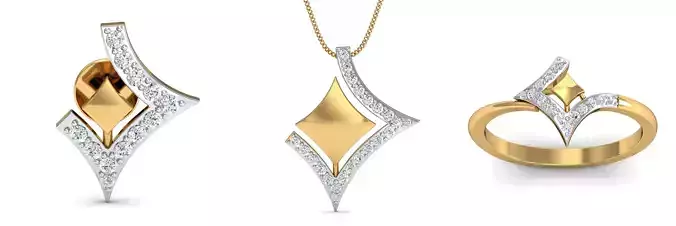 Fashion Style Earring - Pendant - Ring Set 