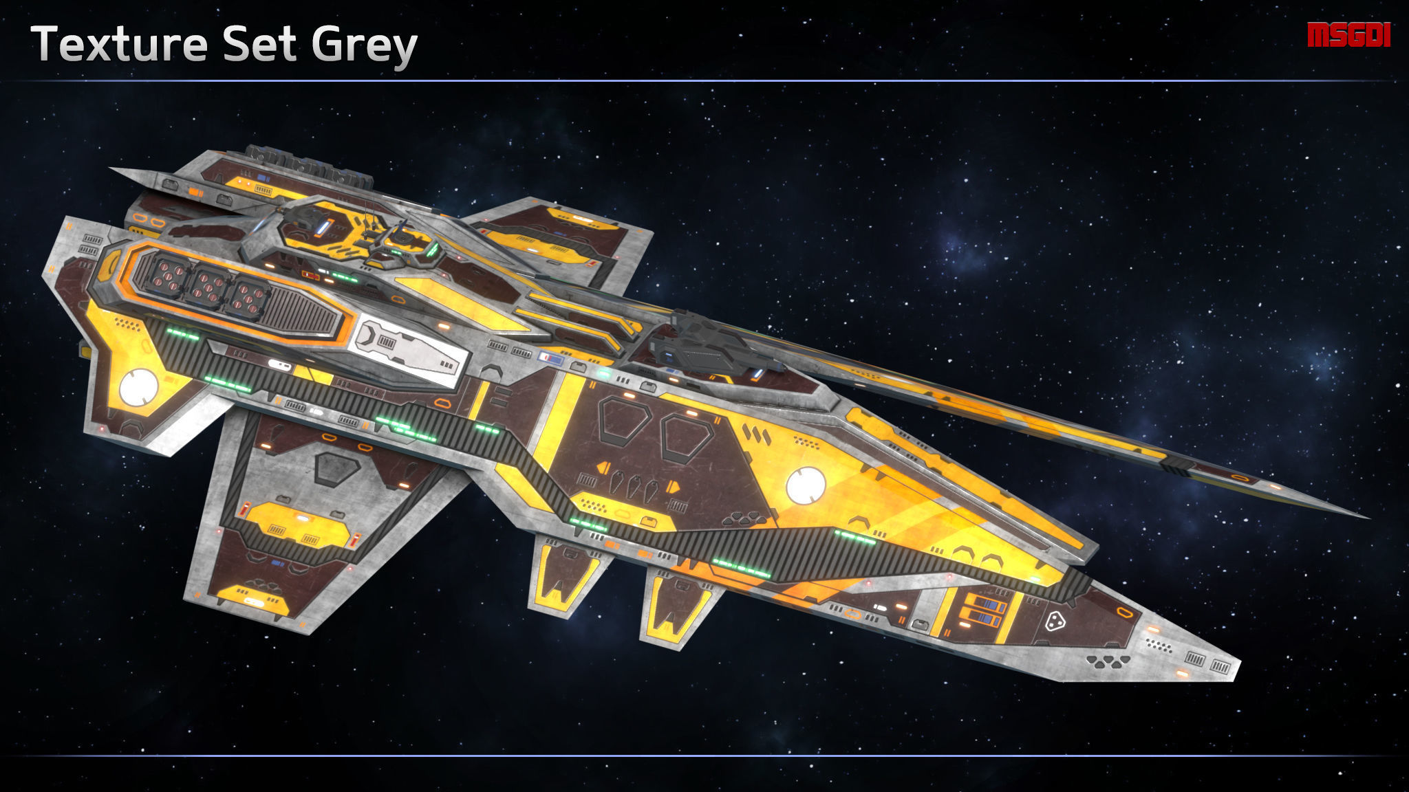 Spaceship Destroyer Explorer Low-poly 3D model_8