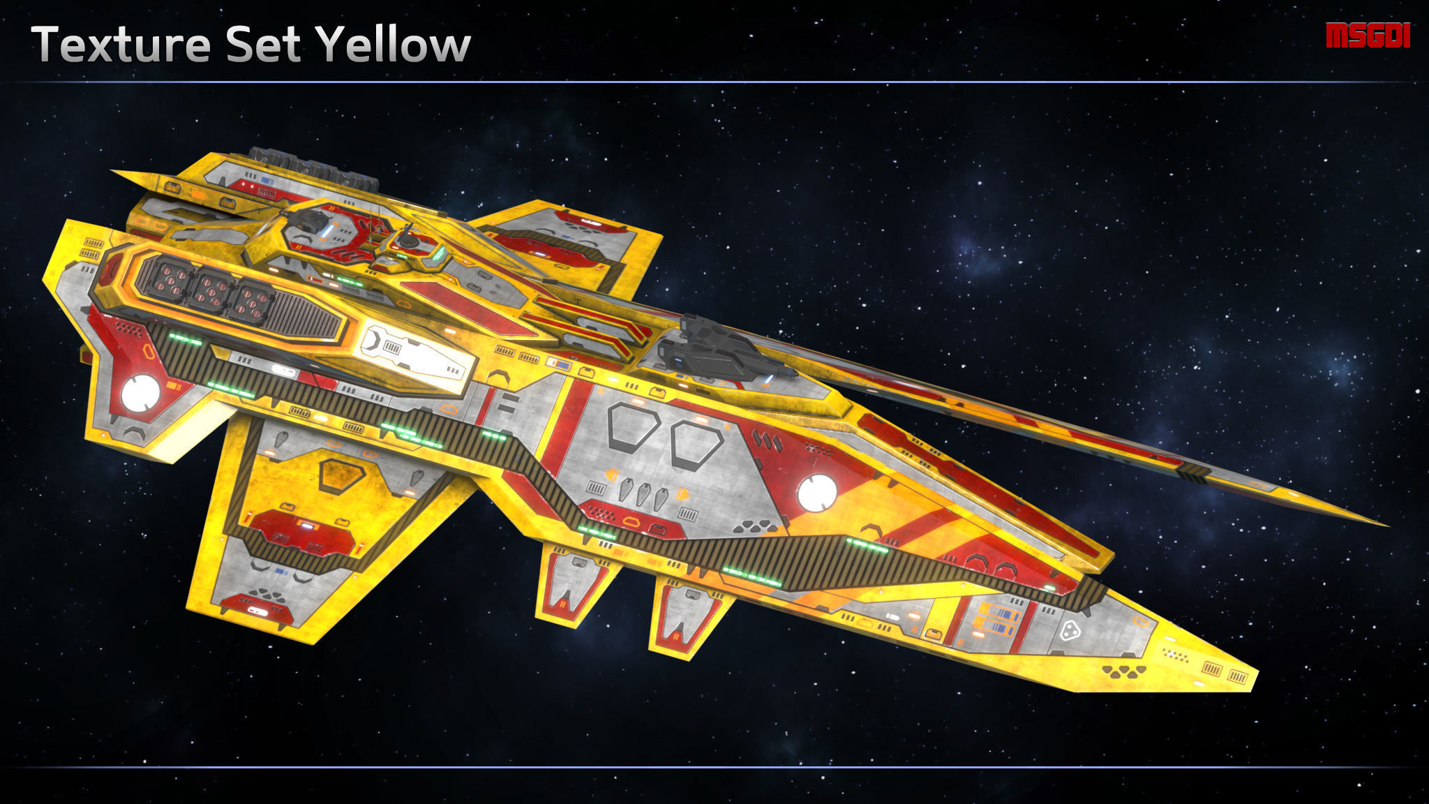 Spaceship Destroyer Explorer Low-poly 3D model_11