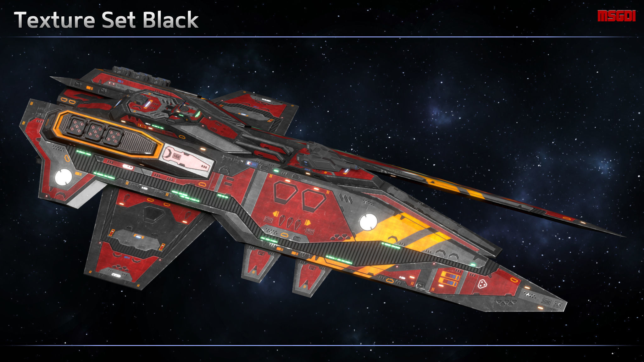 Spaceship Destroyer Explorer Low-poly 3D model_6