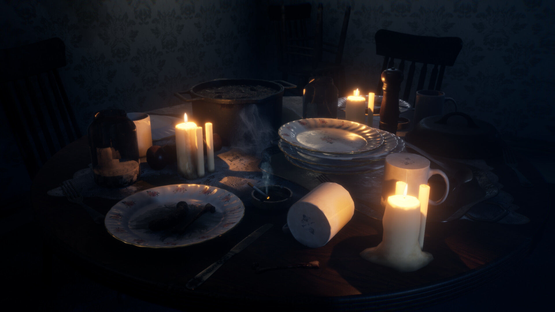 Horror Dining Room - UE4 and UE5 Asset Pack Low-poly 3D model_3