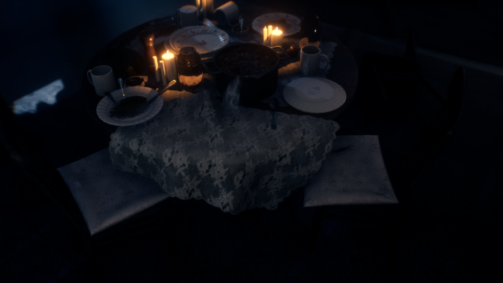 Horror Dining Room - UE4 and UE5 Asset Pack Low-poly 3D model_7