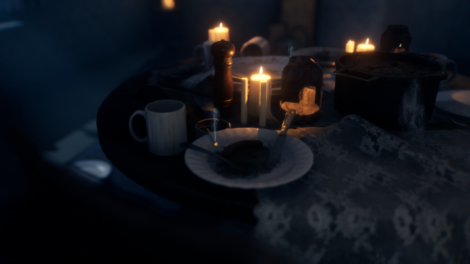 Horror Dining Room - UE4 and UE5 Asset Pack Low-poly 3D model_4