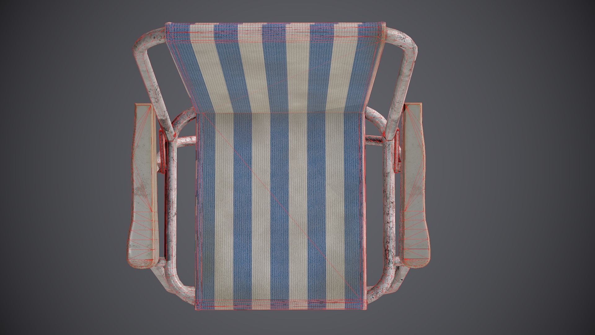 Chair Folding Low-poly 3D model_8