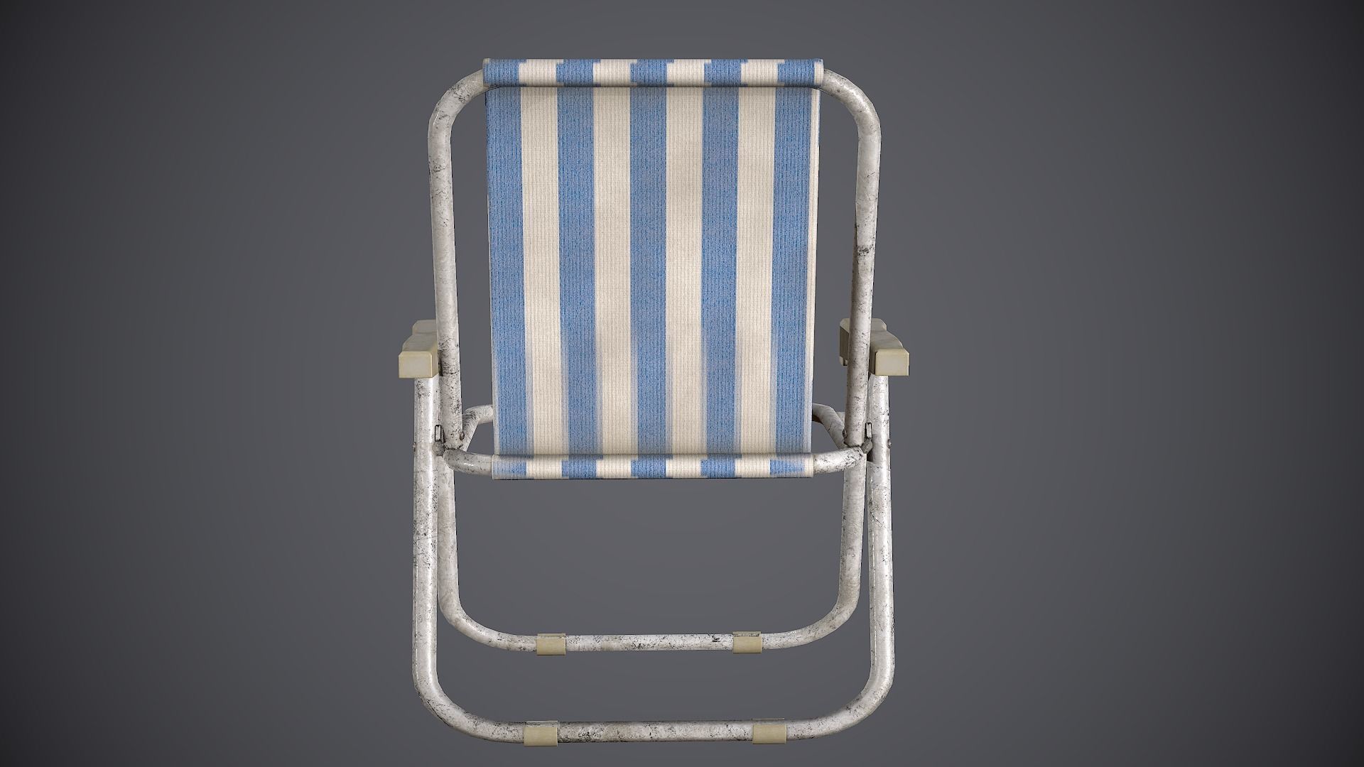 Chair Folding Low-poly 3D model_9