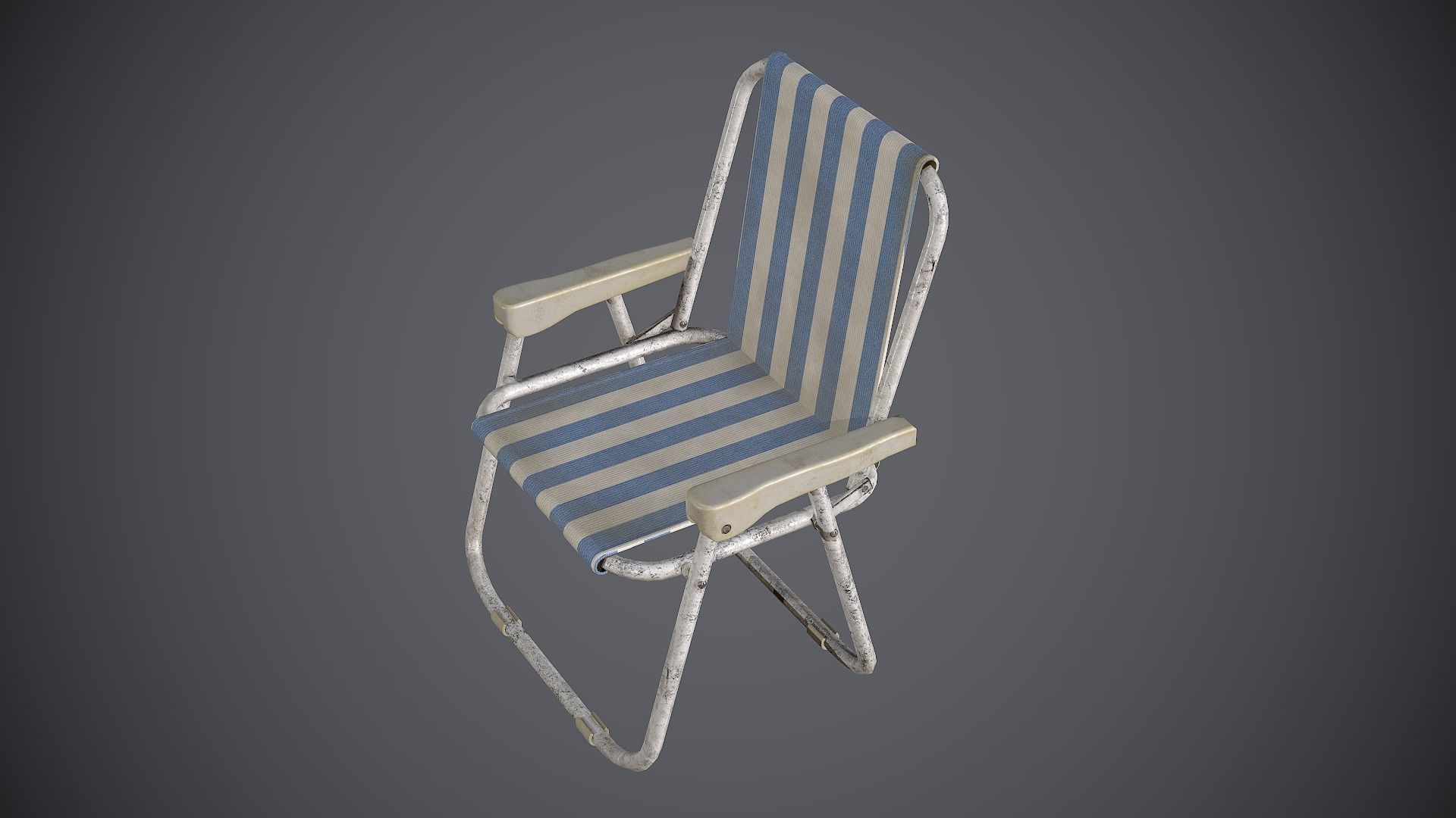 Chair Folding Low-poly 3D model_11