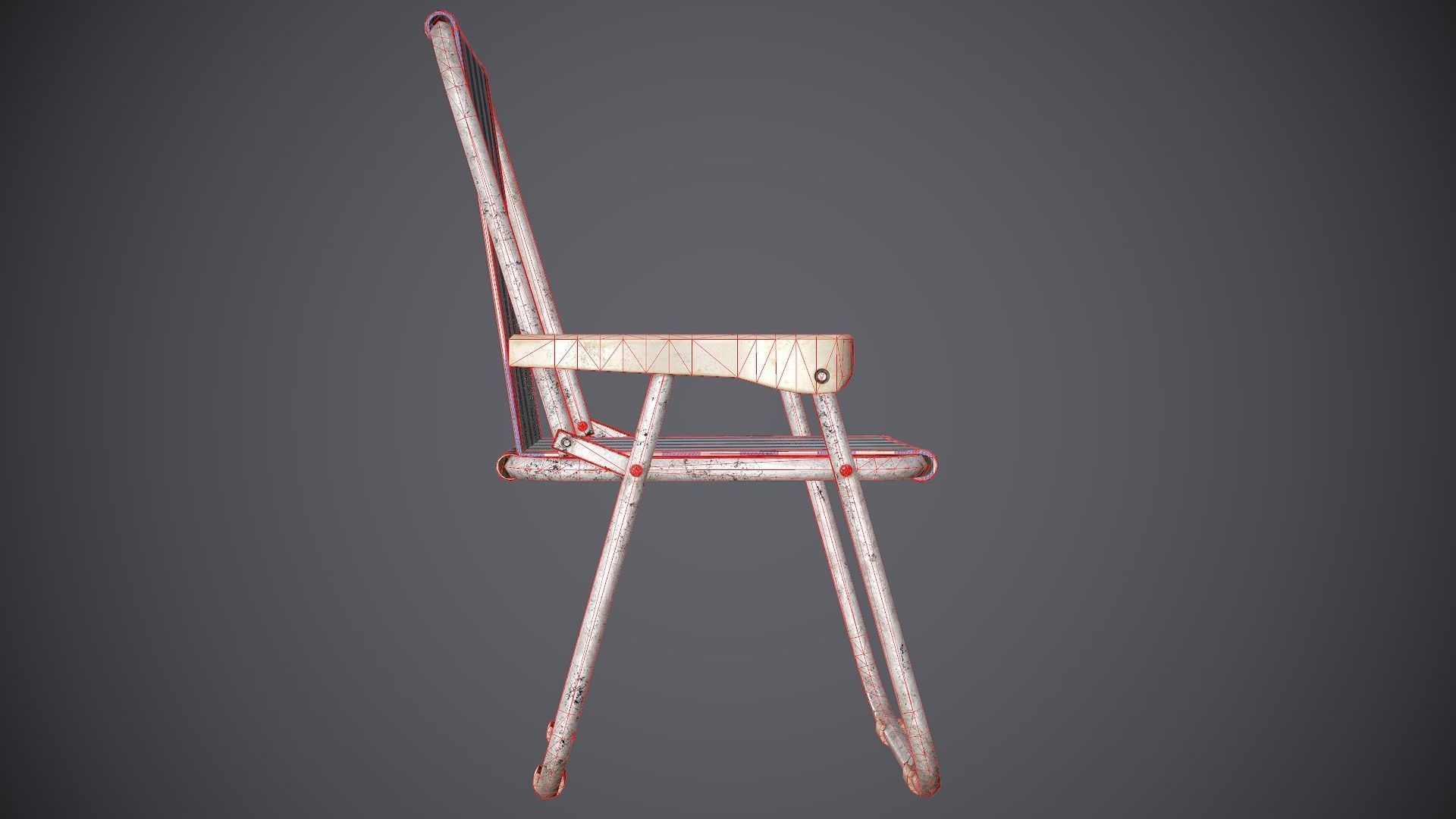 Chair Folding Low-poly 3D model_6