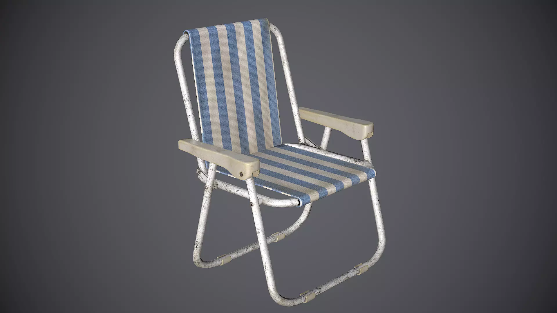 Chair Folding Low-poly 3D model_0