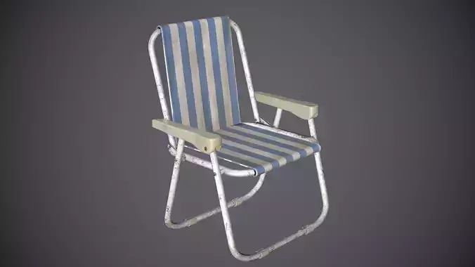 Chair Folding Low-poly 3D model
