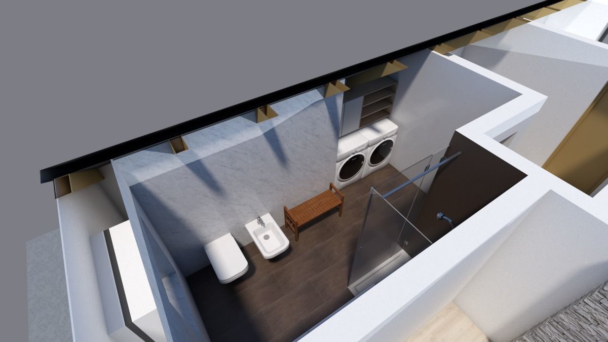 modern house with garage and terrace 3d model Low-poly 3D model_10