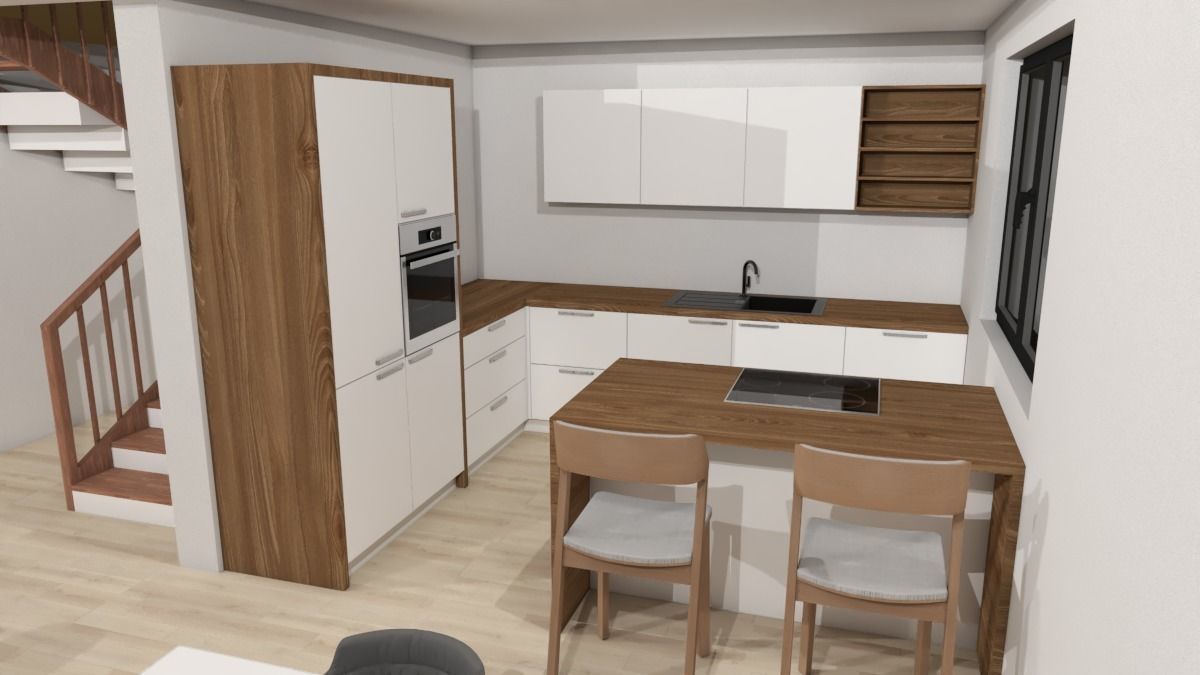 modern house with garage and terrace 3d model Low-poly 3D model_6