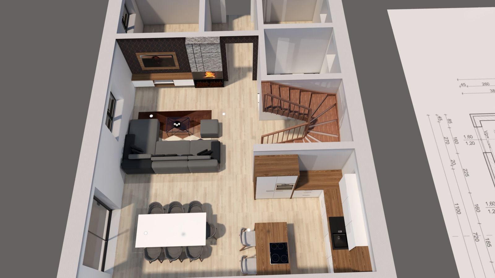 modern house with garage and terrace 3d model Low-poly 3D model_14