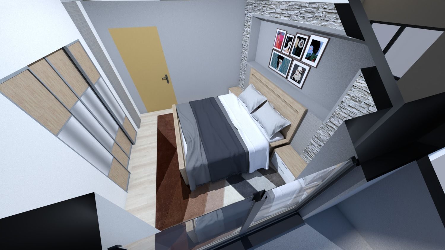 modern house with garage and terrace 3d model Low-poly 3D model_15