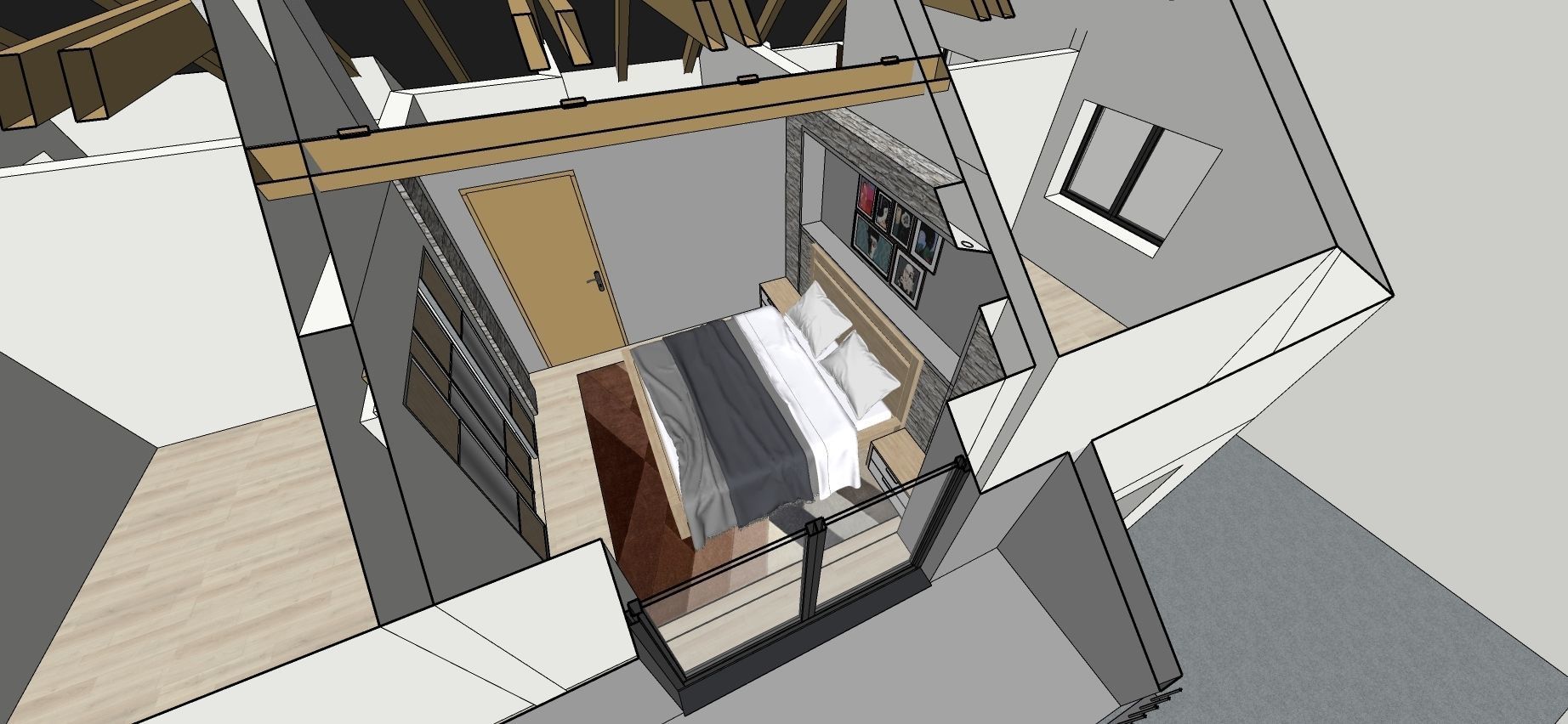 modern house with garage and terrace 3d model Low-poly 3D model_20