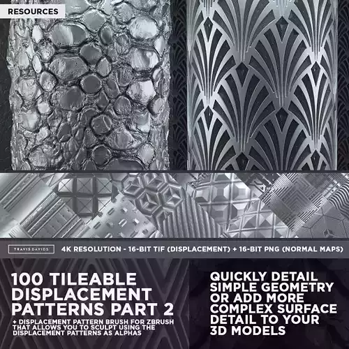 100 Tileable Displacement And Alpha Patterns Part 2 Texture