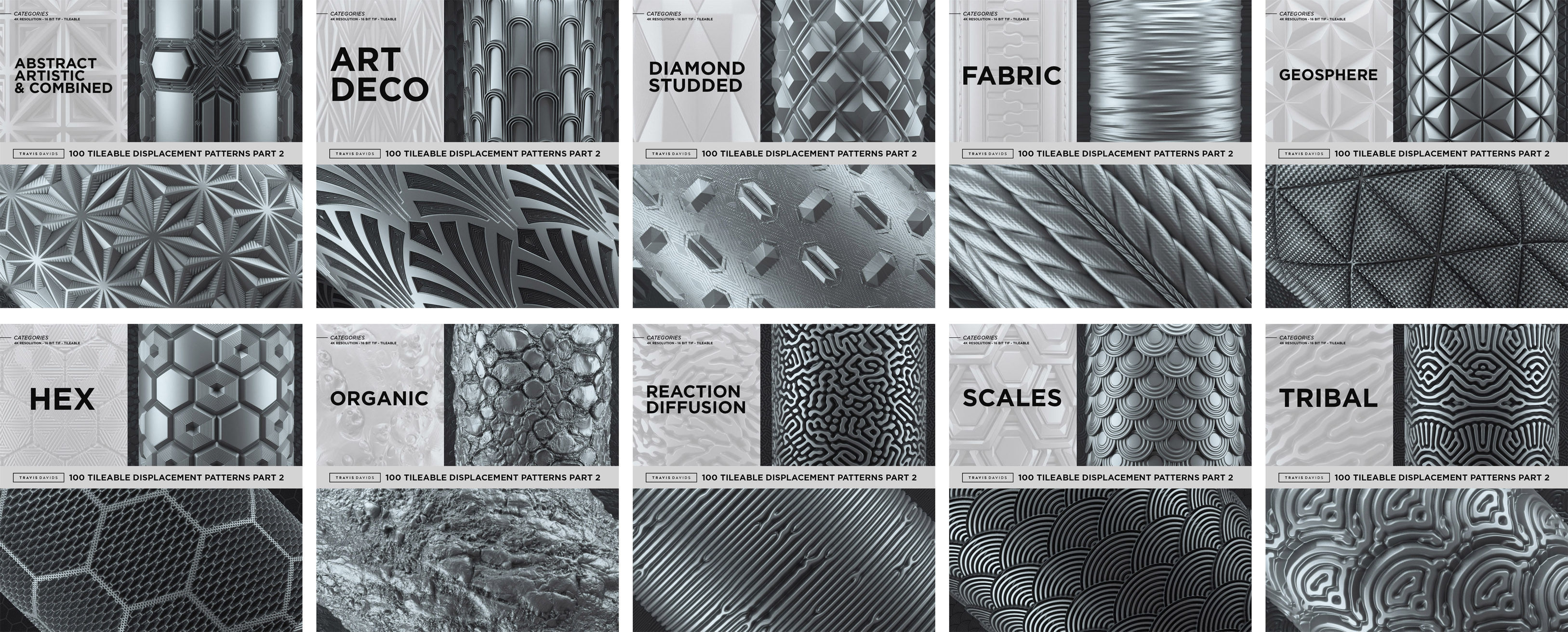 100 Tileable Displacement And Alpha Patterns Part 2 Texture_3