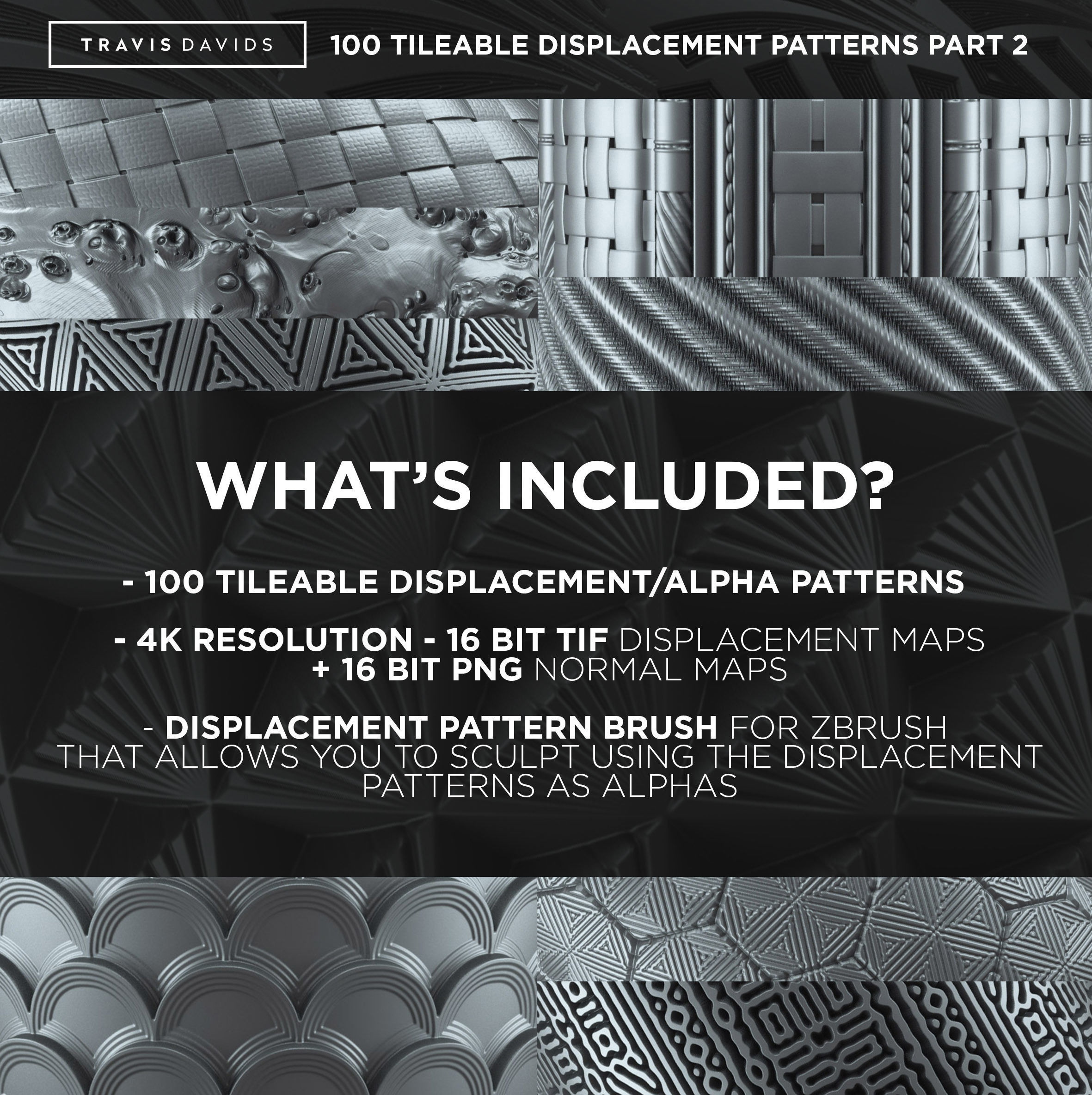 100 Tileable Displacement And Alpha Patterns Part 2 Texture_2