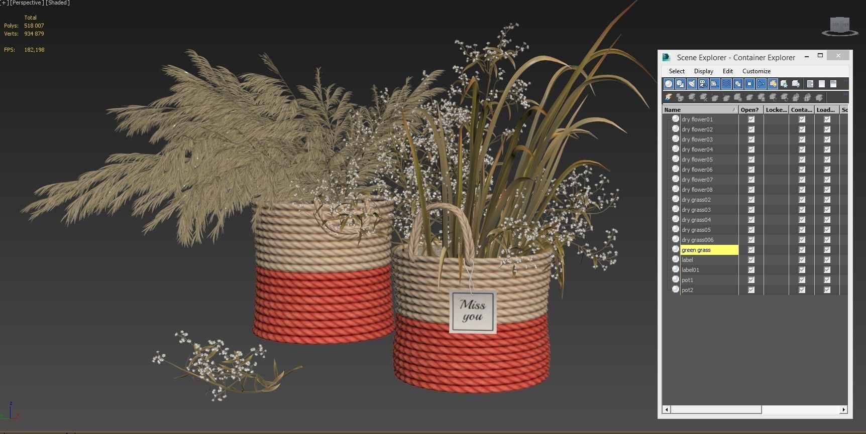 Field plants set 3D model_6