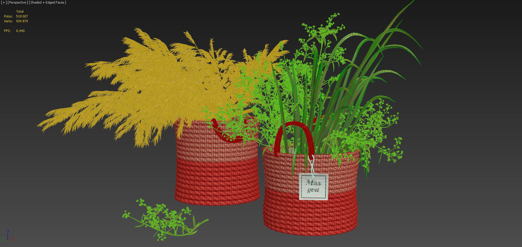 Field plants set 3D model_7