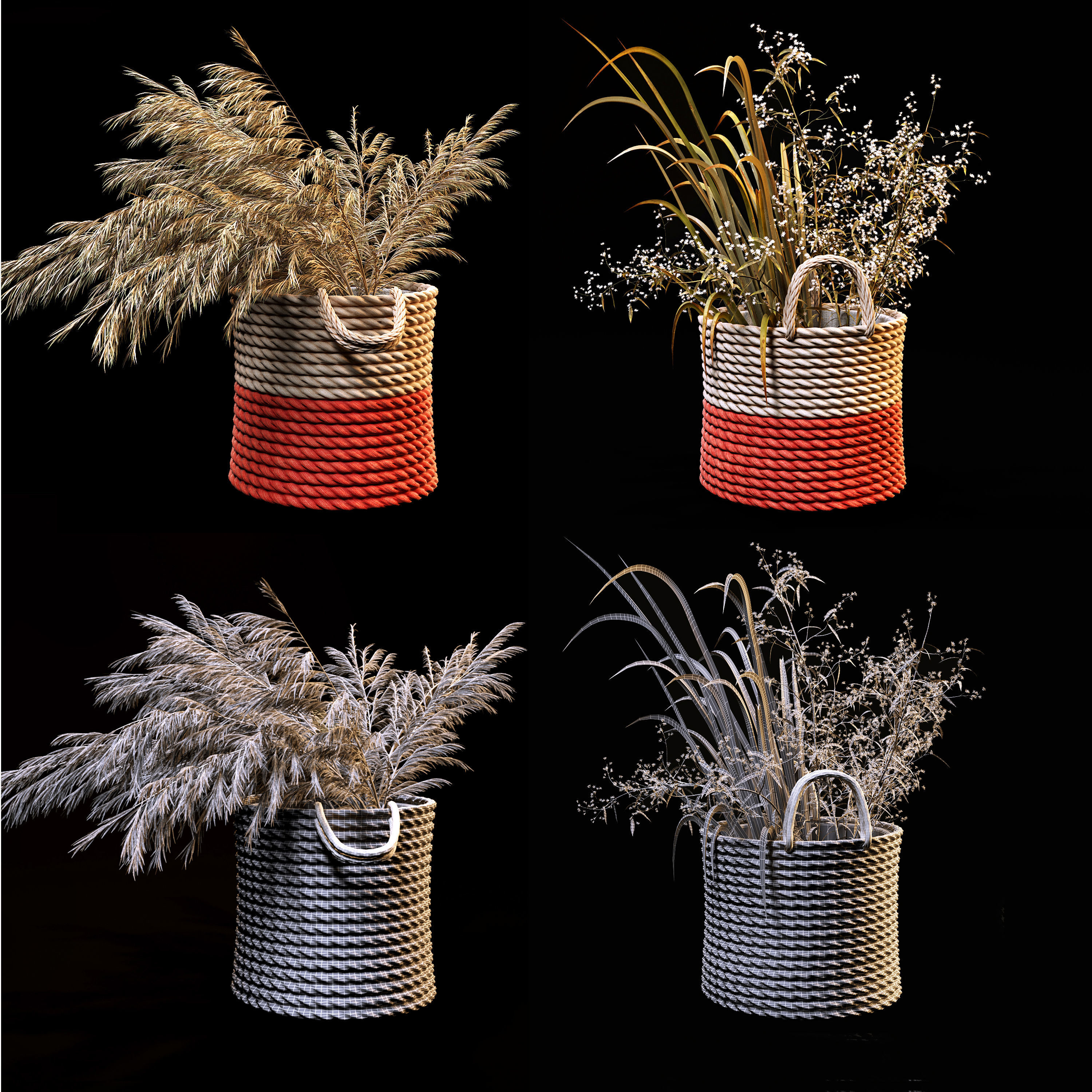 Field plants set 3D model_1