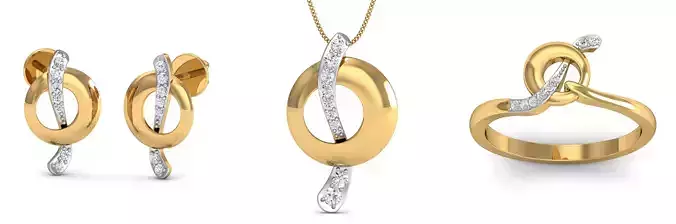 Fashion Style Earring - Pendant - Ring Set 