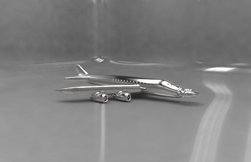 airplane pendant 3D model_2