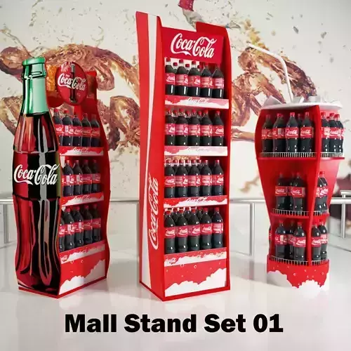 Mall Stand Set 01 3D model