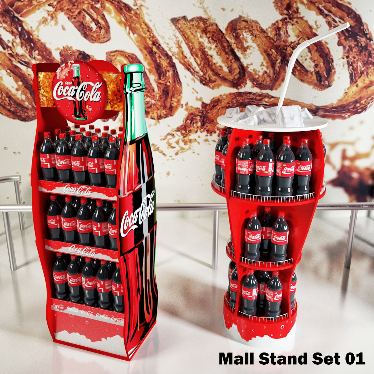 Mall Stand Set 01 3D model_1