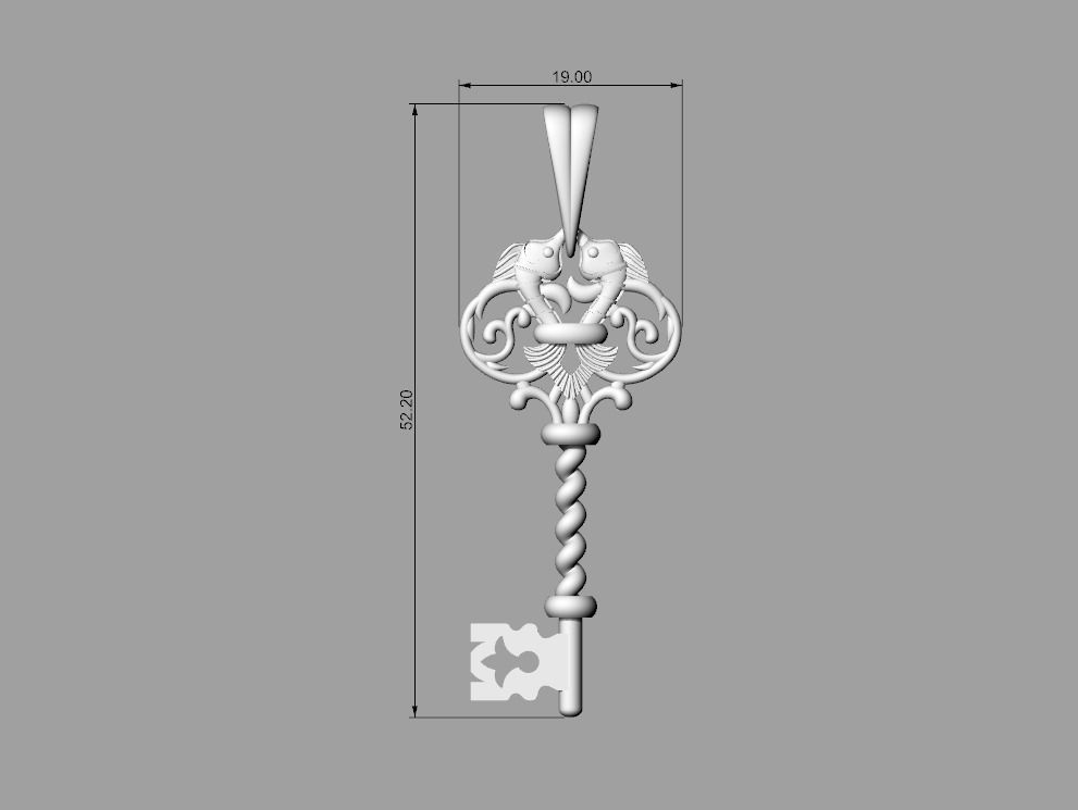 Key Pendant 3D print model_3