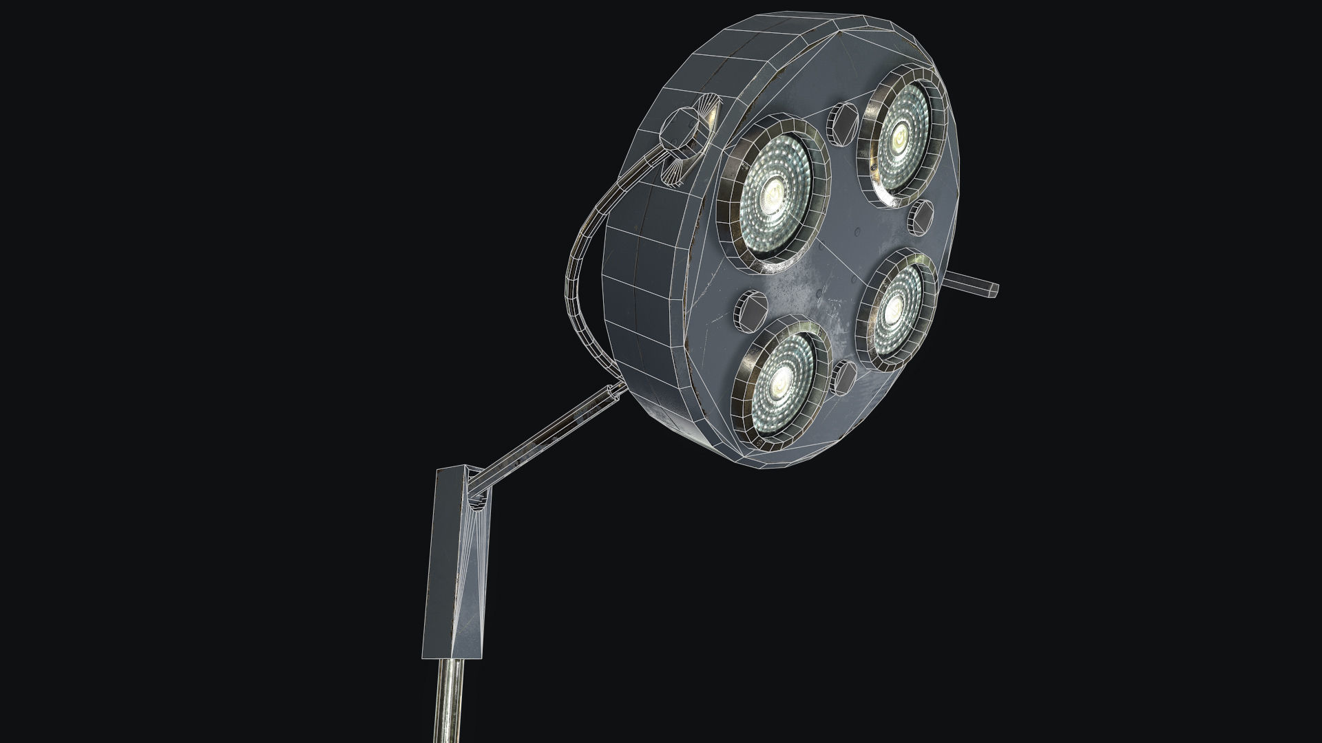 Floor Operating Lamp Low-poly 3D model_8