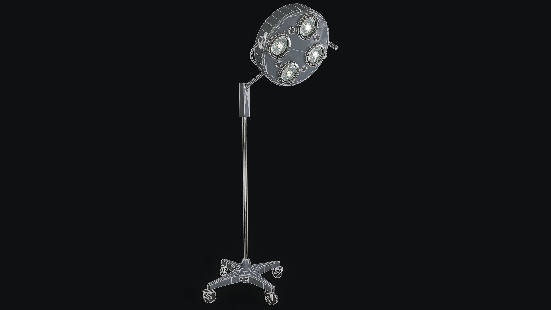 Floor Operating Lamp Low-poly 3D model_7