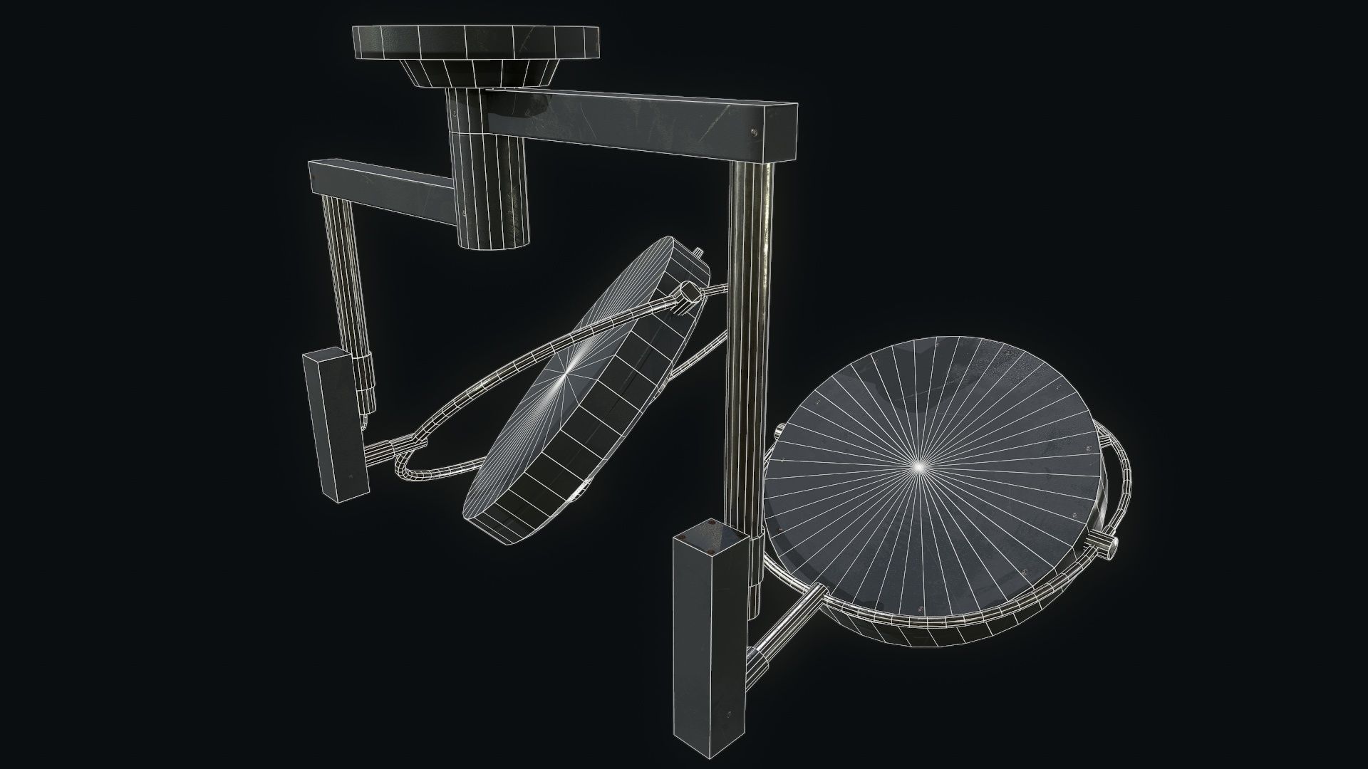 Large Operating Lamp Low-poly 3D model_8