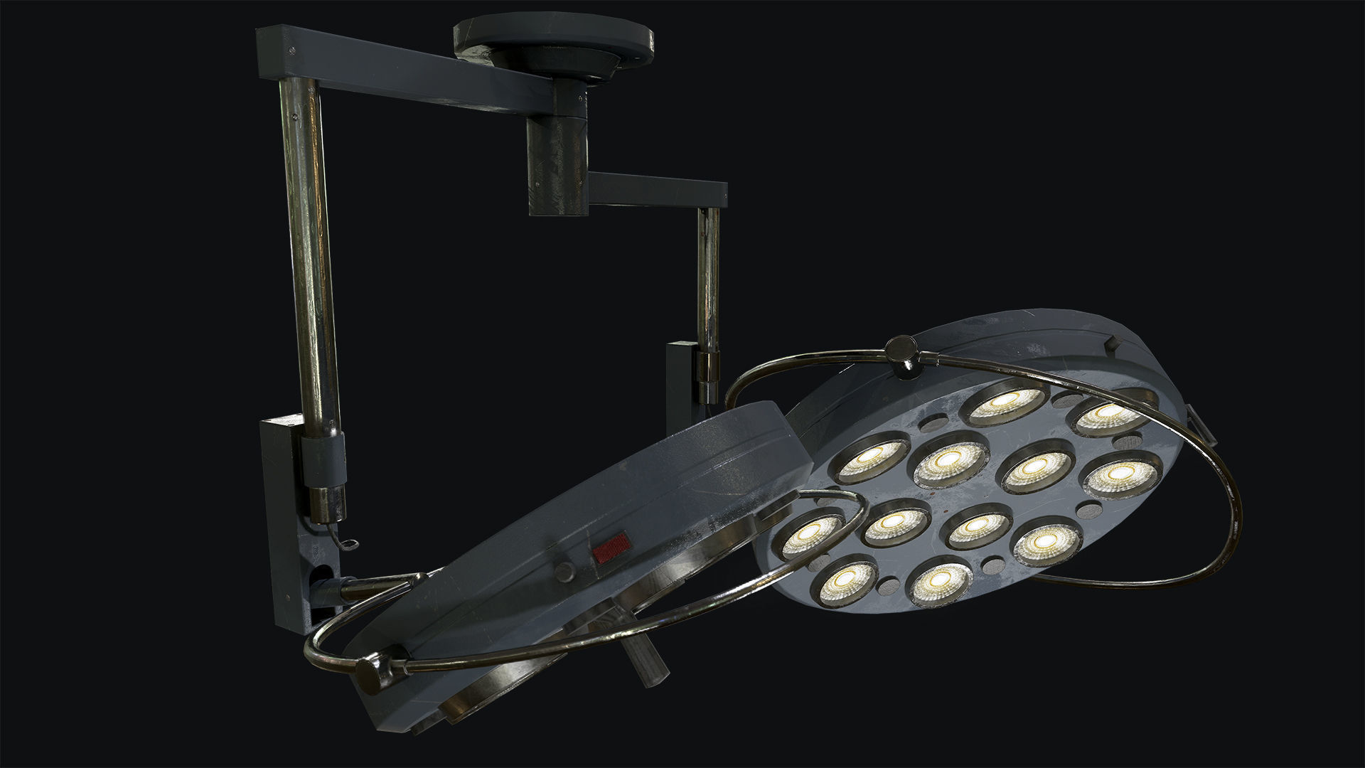 Large Operating Lamp Low-poly 3D model_2
