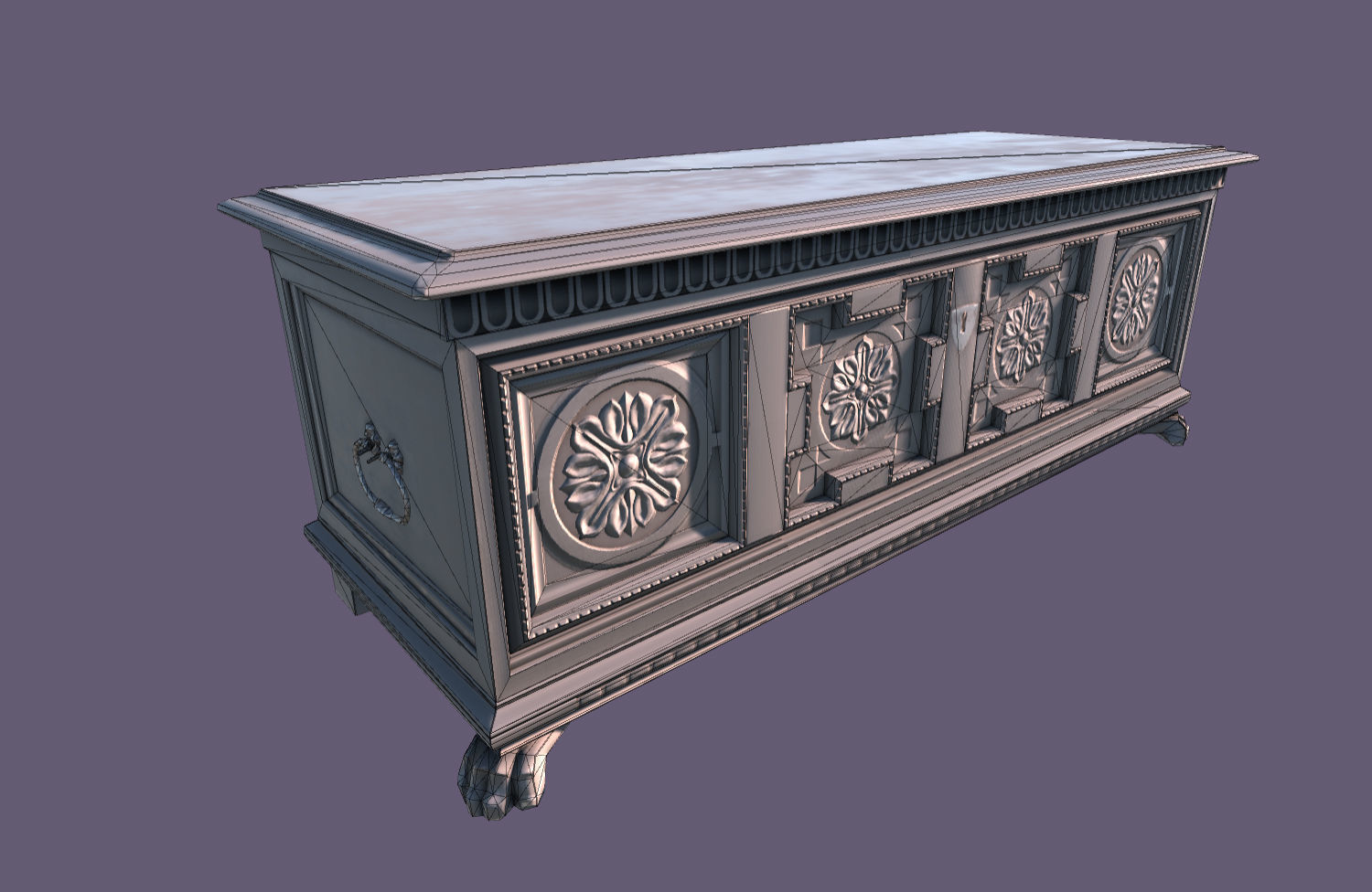 Old Medieval Gothic Chest Low-poly 3D model_9