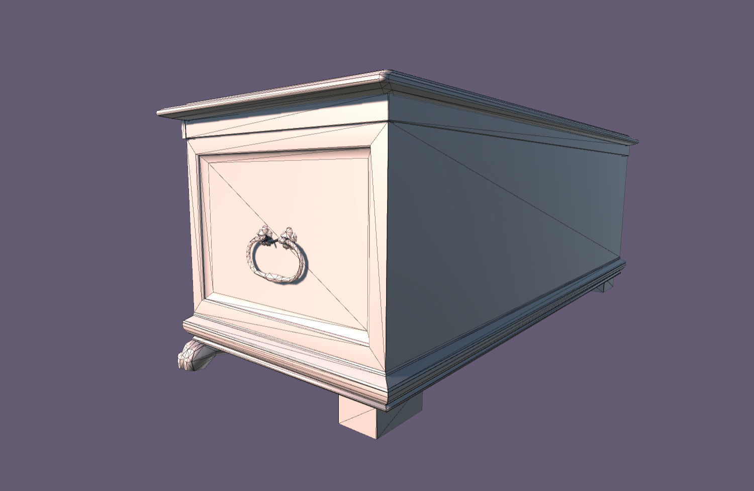 Old Medieval Gothic Chest Low-poly 3D model_14