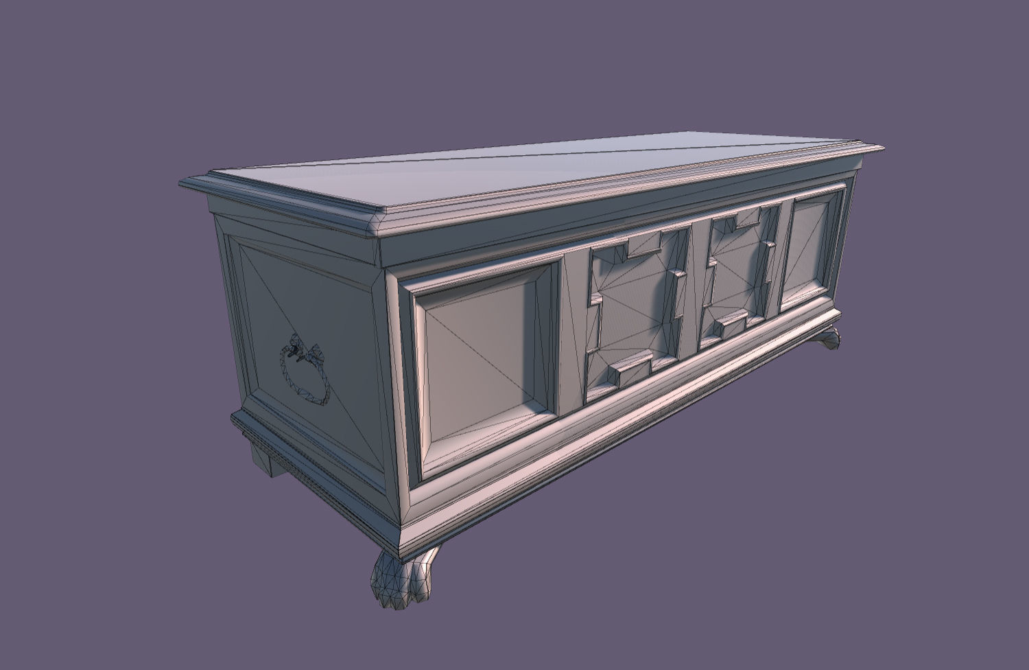 Old Medieval Gothic Chest Low-poly 3D model_12