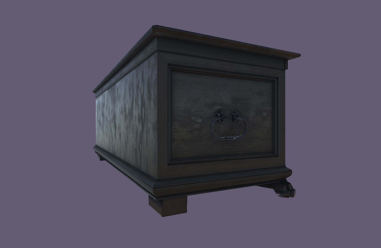 Old Medieval Gothic Chest Low-poly 3D model_5