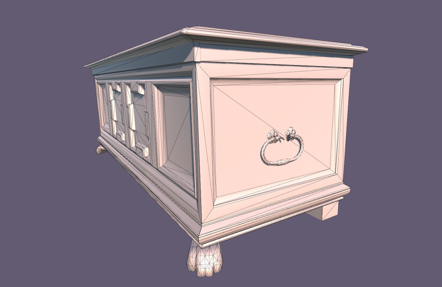 Old Medieval Gothic Chest Low-poly 3D model_13